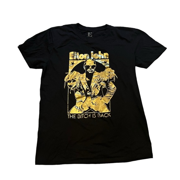 elton john Other - Elton John 2019 The B…. Is Back Gold Foil Print Rock N Roll Band Tee.
